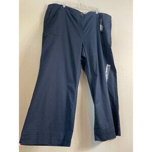 NEW LL Bean Signature Womens Plus 24W Utility Pants Deepest Indigo Wide Leg